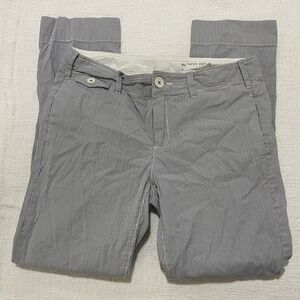 Paper Boy women's 4 flap pocket‎ ankle pants stretch tapered slit leg striped